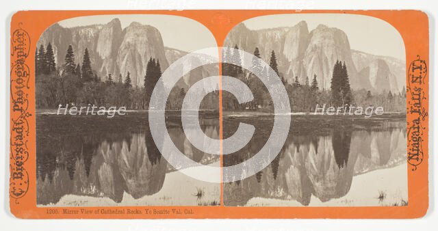 Mirror View of Cathedral Rocks. Yo Semite Val, Cal., 1863/1903. Creator: Charles Bierstadt.