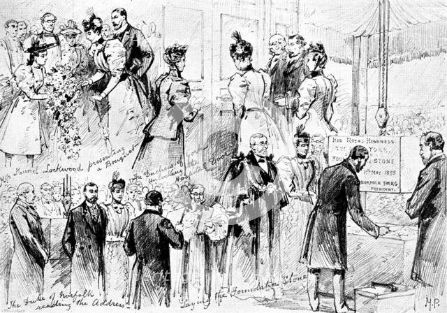 The Duke and Duchess of York at Sheffield, 1895. Creator: George Meisenbach.