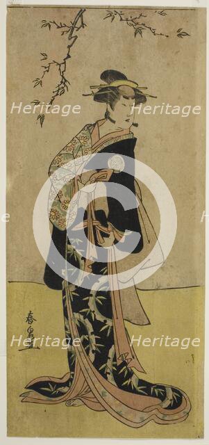 The Actor Yamashita Mangiku I as Lady Yuya (Yuya Gozen) (?) in the Play Heike Hyobanki..., c. 1789. Creator: Katsukawa Shunsen.