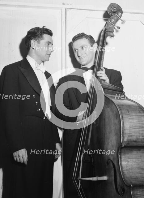 Portrait of Jack Lesberg and Leonard Bernstein, New York, N.Y., ca. Dec. 1946. Creator: William Paul Gottlieb.