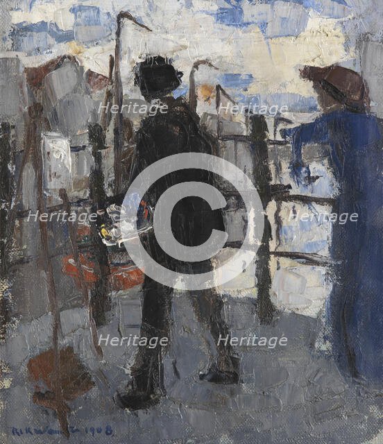 The Painter on the Hoogbrug in Mechelen, 1908. Creator: Rik Wouters.