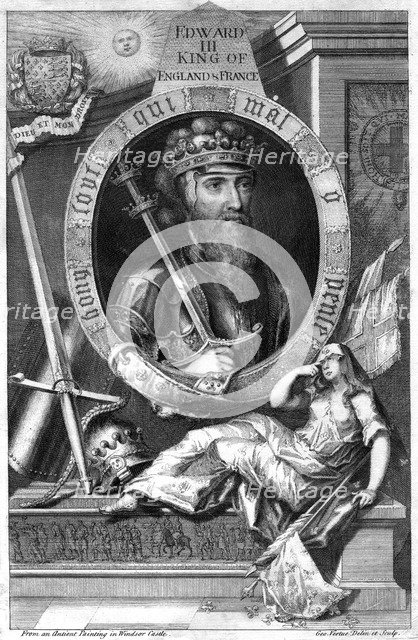 King Edward III of England, (18th century).Artist: George Vertue