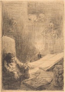 Sleeping Scholar (Le savant endormi). Creator: Alphonse Legros.