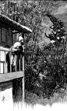 Sketches in the island of Formosa: a savage chief returning with reinforcements, 1890. Creator: Unknown.