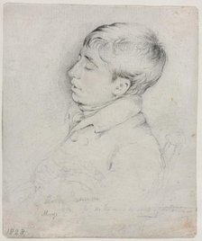 A Portrait of Welby Sherman Asleep in a Chair, 1828. Creator: George Richmond (British, 1809-1896).