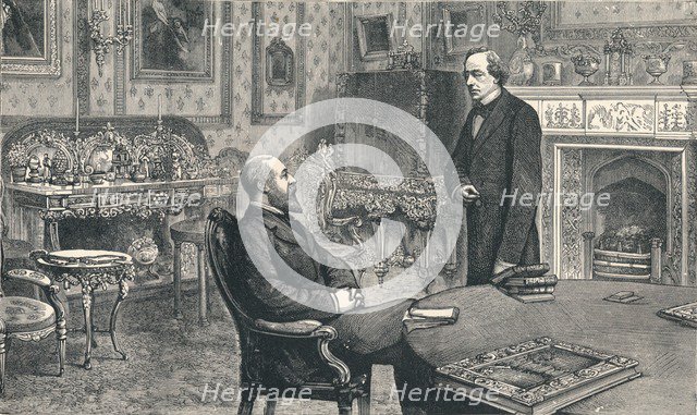 Prince of Wales visiting Lord Beaconsfield at Hughenden Manor, 1896. Artist: Unknown