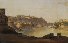 View over the Tiber to the Aventine, Rome, c1820. Creator: Gustaf Soderberg.