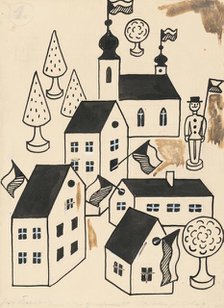 38. Talking about a dog and a cat, around 1928. Creator: Josef Capek.