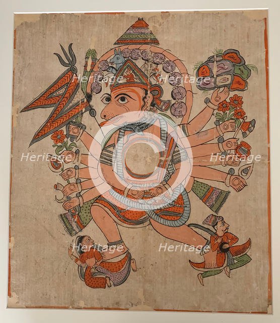 Hanuman in His Tantric Five-Headed Pancha Mukha Form, ca. late 19th century. Creator: Unknown.