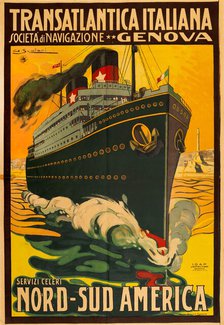 Transatlantica Italiana Società Anonima di Navigazione, 1923. Creator: Scolari, Giovanni (1882-1956).