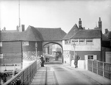 The Barbican, High Street, Sandwich, Kent, taken from the bridge, c1860-c1922. Artist: Henry Taunt