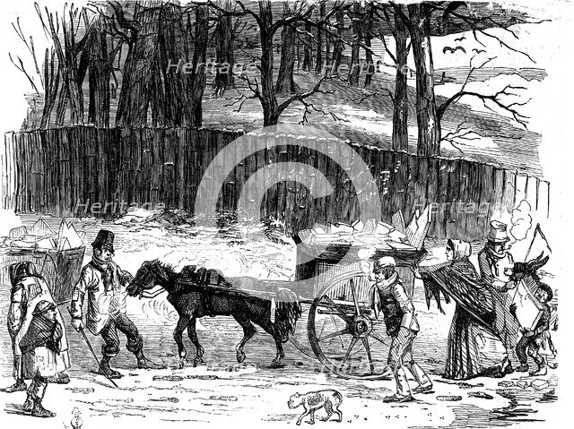 London ice carts, 1850. Artist: Unknown