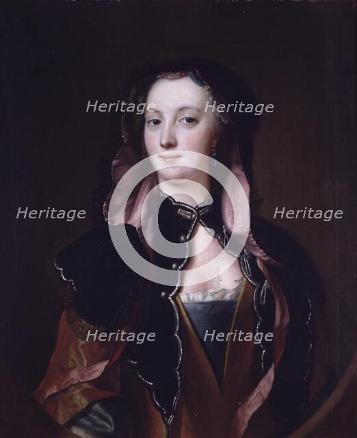 Lady in black and red suit, 1699-1762. Creator: Andreas Møller.