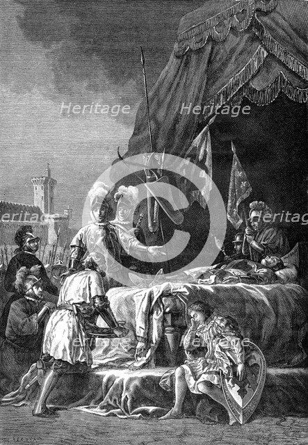 Death of Bertrand du Guesclin, Breton knight, 1898. Artist: Barbant