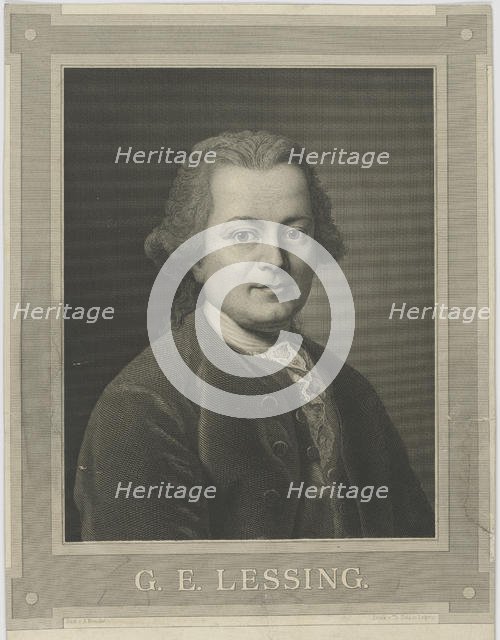 Portrait of Gotthold Ephraim Lessing (1729-1781), c. 1840. Creator: Kraufse, Alfred (active Mid of 19th cen.).