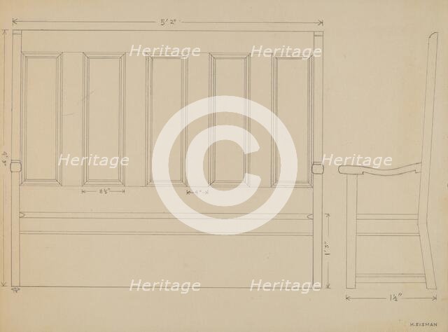 Settee, c. 1936. Creator: Harry Eisman.