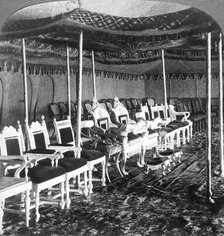 The golden canopy in the Durbar tent of the Maharaja of Kashmir, Delhi, India, 1903.Artist: Underwood & Underwood