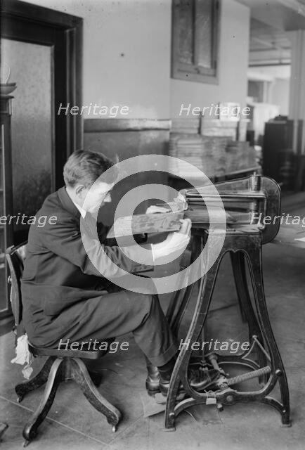 Making Map for Blind, between c1910 and c1915. Creator: Bain News Service.