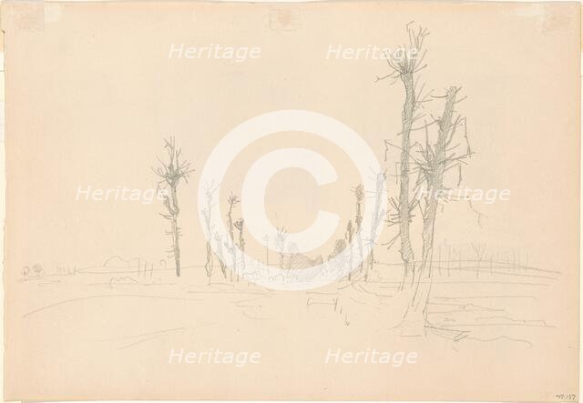 Devastated Landscape [verso], 1918. Creator: John Singer Sargent.