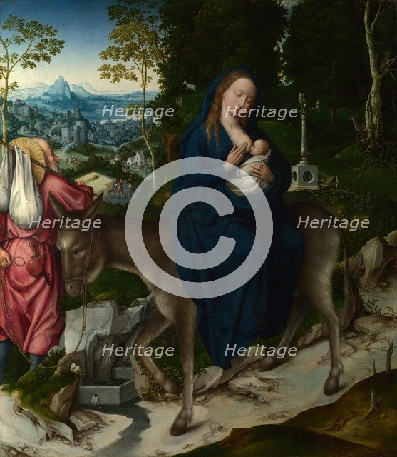 The Flight into Egypt. Panel from an Altarpiece, ca 1515. Artist: Master of 1518, (Workshop)  
