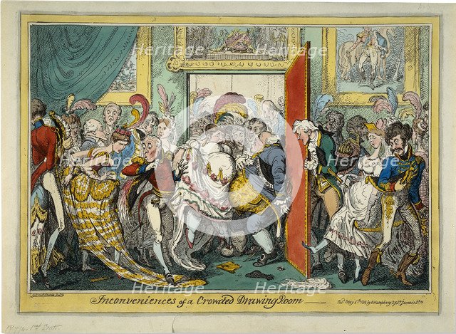 The Inconveniences of a Crowded Drawing Room, 1818. Artist: Cruikshank, George (1792-1878)