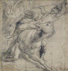 Horse and Rider falling, c1537. Artist: Titian.