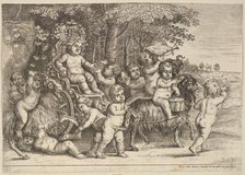 Eleven Boys and Three Goats, 1625-77. Creator: Wenceslaus Hollar.