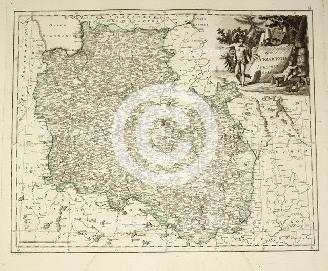 Map of Pskov Governorate, 1792.