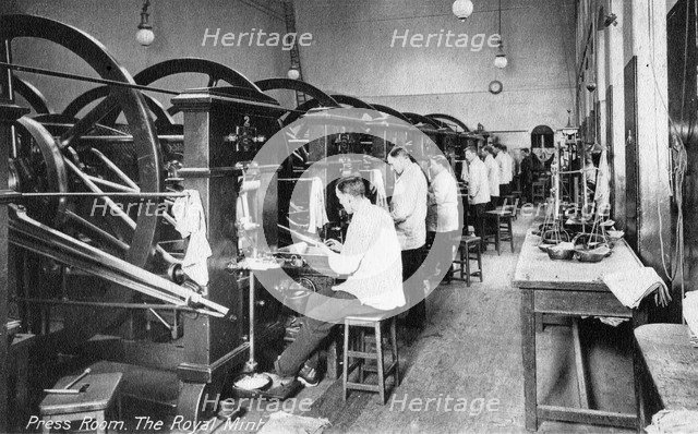 Press Room, the Royal Mint, Tower Hill, London, early 20th century. Artist: Unknown