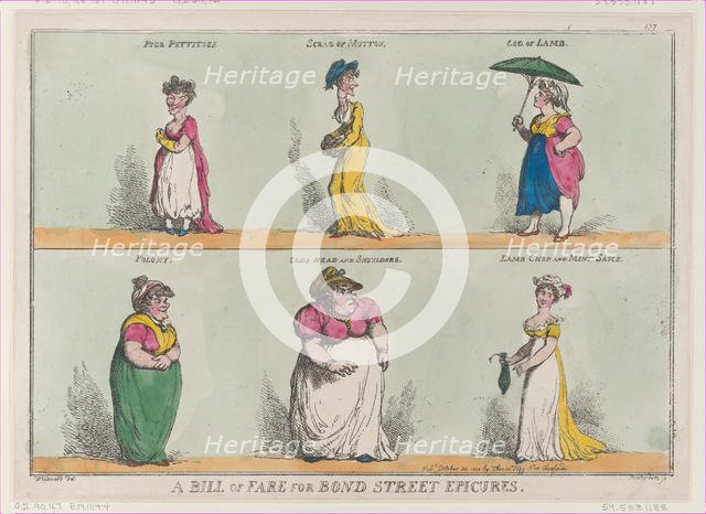 A Bill of Fare for Bond Street Epicures!!, October 25, 1808., October 25, 1808. Creator: Thomas Rowlandson.