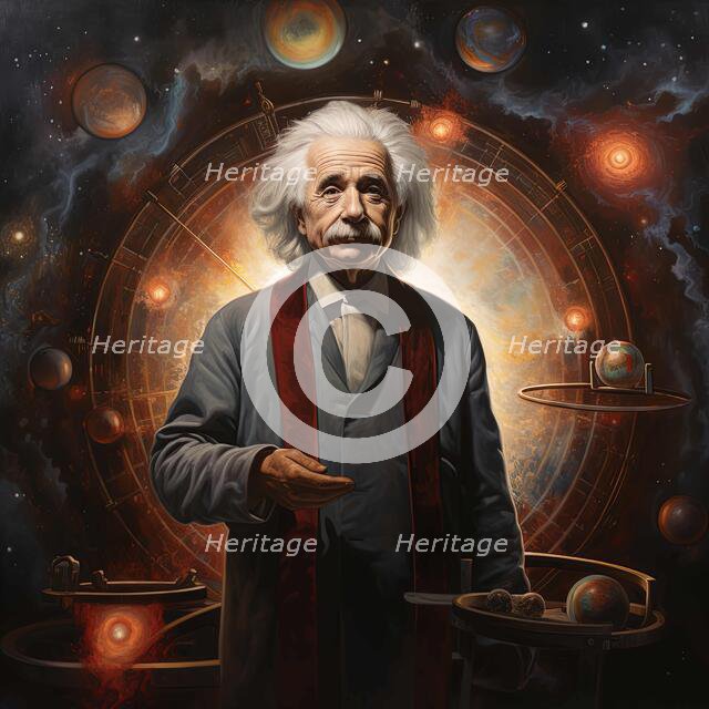 AI IMAGE - Portrait of Albert Einstein, 1950s, (2023).  Creator: Heritage Images.