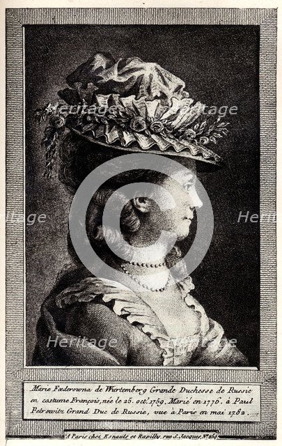 Portrait of Sophie Dorothea of Württemberg, Early 19th cen.. Artist: Anonymous  