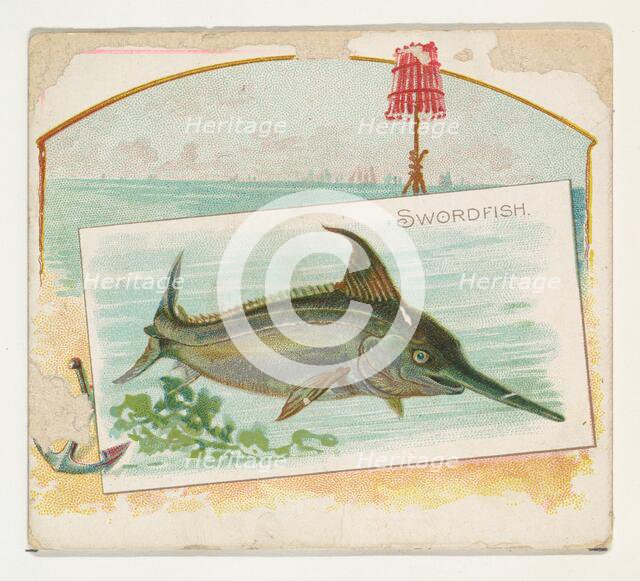 Swordfish, from Fish from American Waters series (N39) for Allen & Ginter Cigarettes, 1889. Creator: Allen & Ginter.