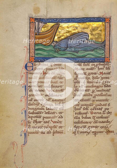 A Sawfish; Bestiary, about 1270. Creator: Unknown.
