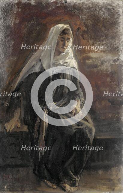 Seated woman, probably Michal, 1899. Creator: Jozef Israels.