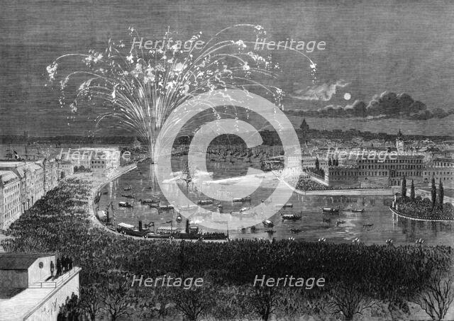 Reception of Professor Nordenskjöld, the Swedish Arctic explorer, at Stockholm, 1880. Creator: Unknown.