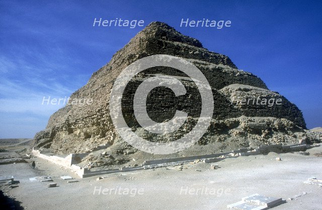 Step Pyramid of King Djoser (Zozer), Saqqara, Egypt, 3rd Dynasty, c2600 BC. Artist: Imhotep