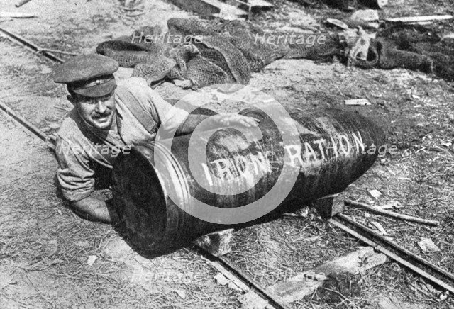 Large shell on its way to the front, First World War, 1914-1916, (c1920). Artist: Unknown