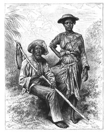 'Snake Catcher and Charcoal Girl, Martinique', c1890. Artist: Unknown