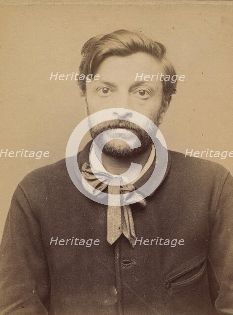 Mayence. Gustave, David. 33 ans, né le 29/5/60 à Paris XVllle. Tapissier. Anarchiste. 17/3..., 1894. Creator: Alphonse Bertillon.