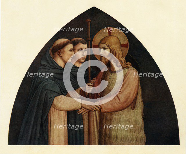 'Christ as a Pilgrim Met by Two Dominicans', 15th century, (c1909). Artist: Fra Angelico.