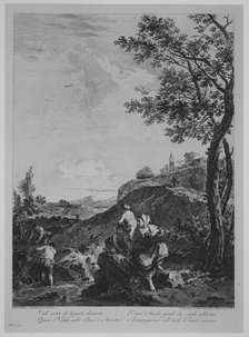 Landscape, "Vedi costei di liquido elemento...", 1762. Creator: Francesco Bartolozzi.