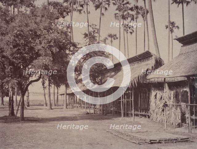 Amerapoora: Barracks of the Burmese Guard, September 1-October 21, 1855. Creator: Captain Linnaeus Tripe.