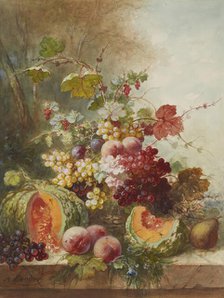Still Life with Melons, 1865. Creator: Alexandre Couder.