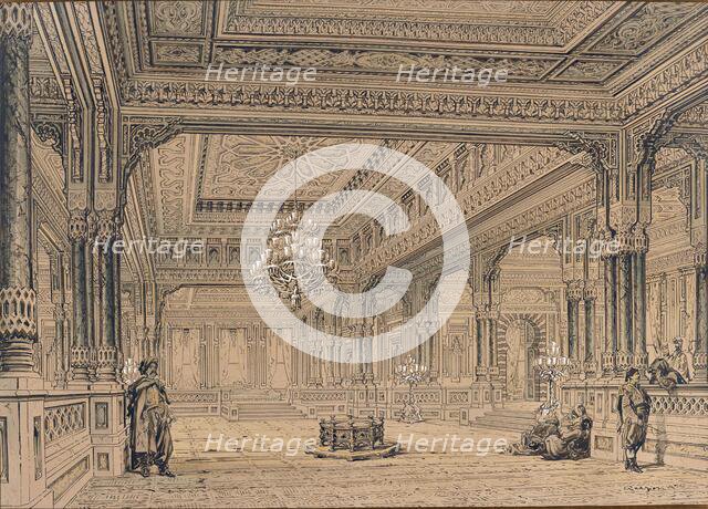 Interior of the Ciragan Palace in Istanbul, 1872. Creator: Preziosi, Amedeo (1816-1882).