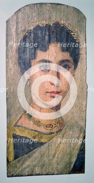 Gilded Egyptian portrait of a woman, 2nd century BC. Artist: Unknown