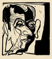 Head of Hans Arp, 1929. Creator: Kirchner, Ernst Ludwig (1880-1938).