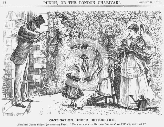 'Castigation Under Difficulties', 1870. Artist: Unknown