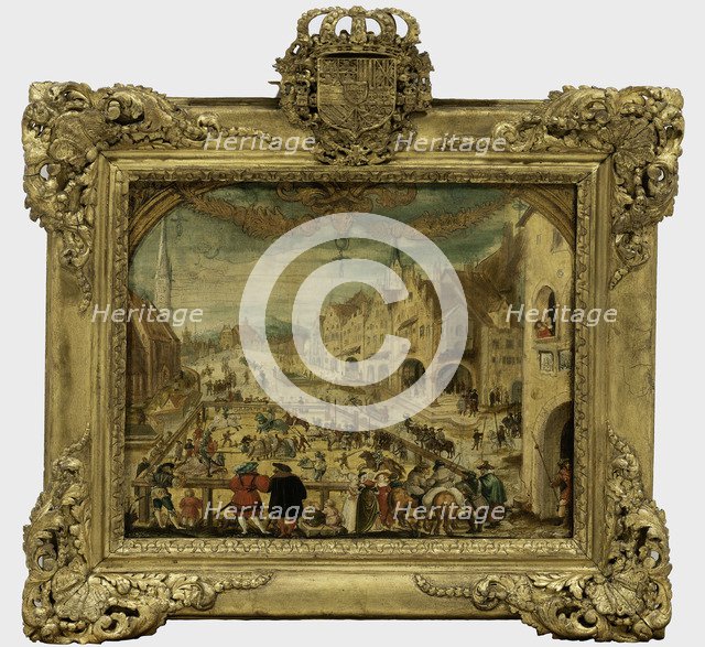 Labours of the Months. A tournament in Altstadt of Landshut, 1516-1525. Artist: Wertinger, Hans, von (ca. 1465-1533)