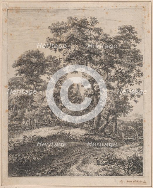 A Mother and Children Resting, 17th century. Creator: Anthonie Waterloo.